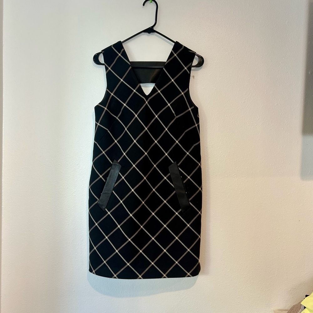Rag & Bone Black and Cream Geometric Mini Dress